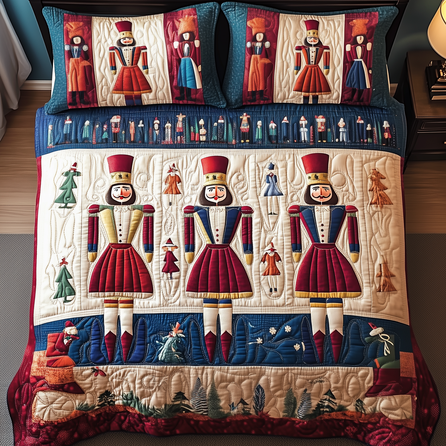 Christmas Nutcracker 3-Piece Quilted Bedding Set GFTOAB042