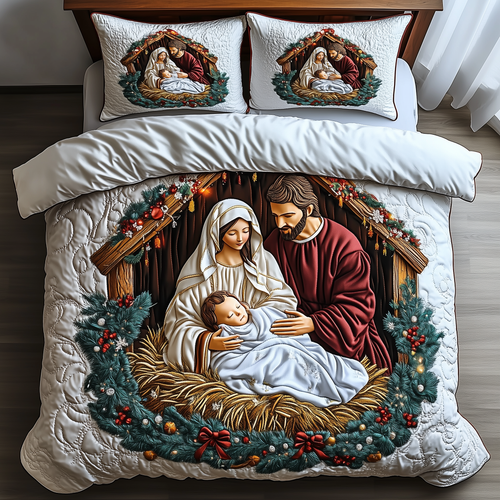 Nativity 3-Piece Quilted Bedding Set GFTOAB1192