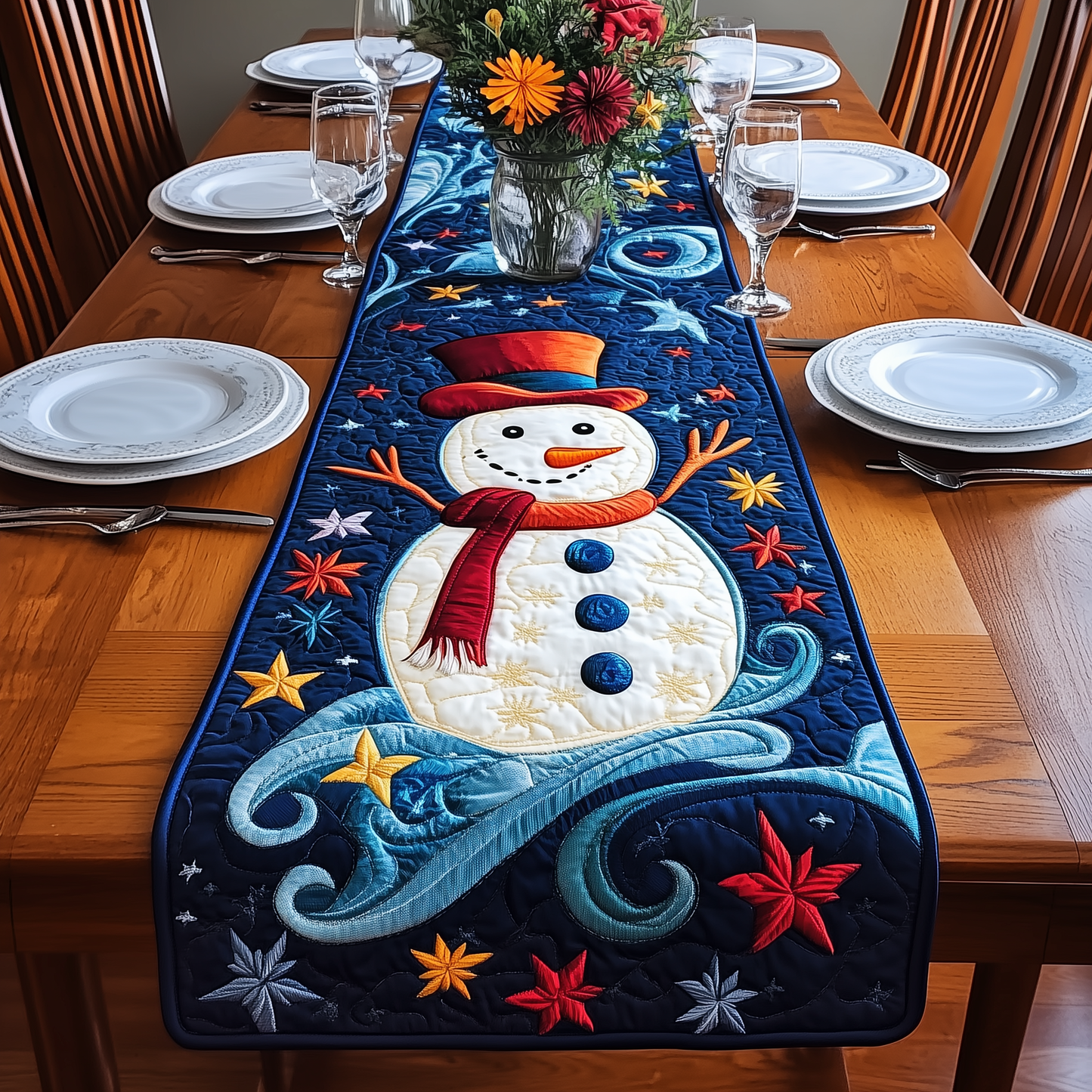 Christmas Snowman Quilted Table Runner GFTOAB1658