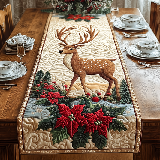 Christmas Deer Quilted Table Runner GFTOAB1668