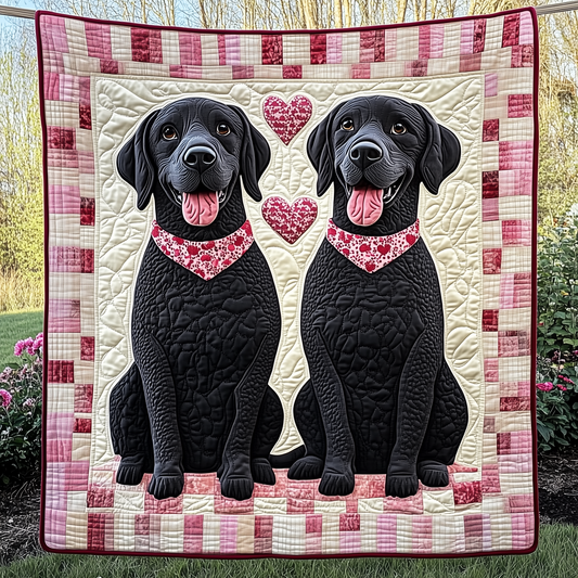 Black Labrador Valentine Quilted Blanket GFTOAB2282