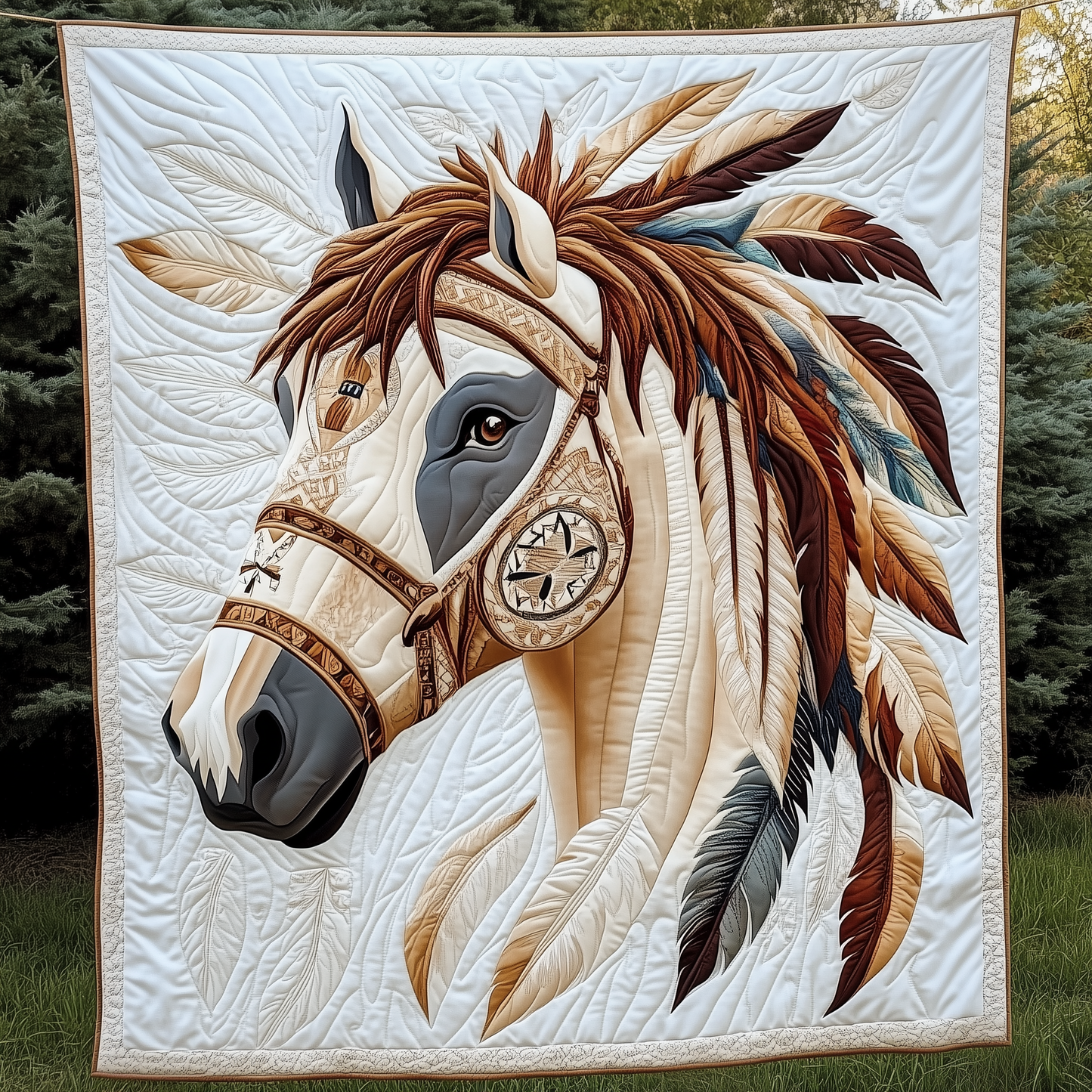 Native Horse Quilted Blanket GFTOAB2286