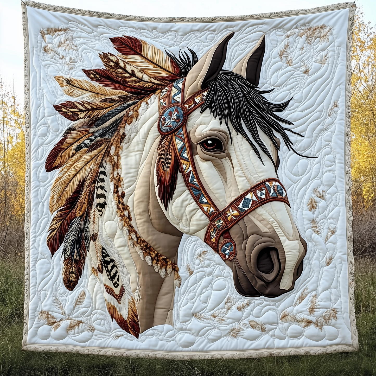 Native Horse Quilted Blanket GFTOAB2288