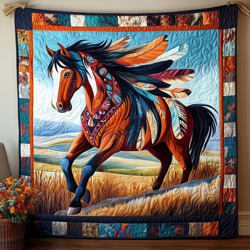 Native Horse Quilted Blanket GFTOAB2290