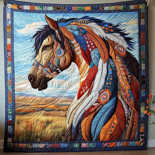 Native Horse Quilted Blanket GFTOAB2293