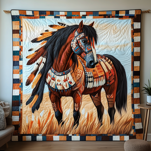 Native Horse Quilted Blanket GFTOAB2294