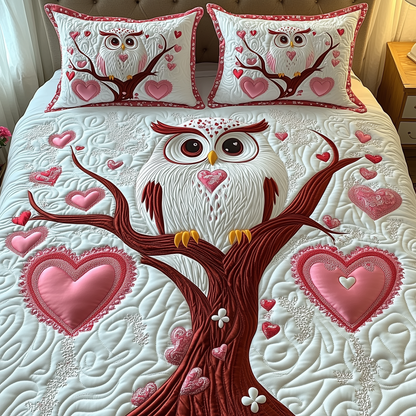 Winter Owl 3-Piece Quilted Bedding Set GFTOAB2300