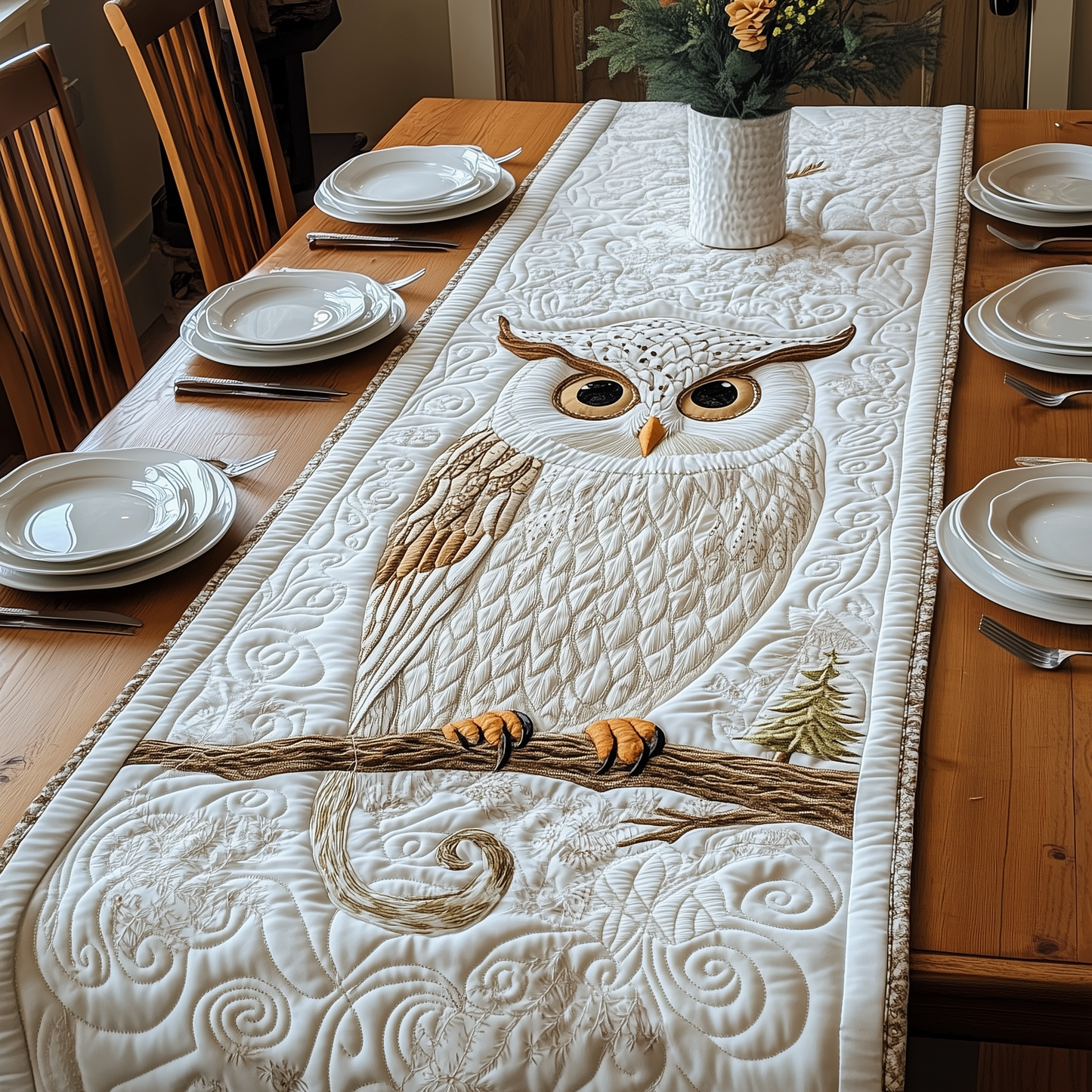 Winter Owl Quilted Table Runner GFTOAB2329