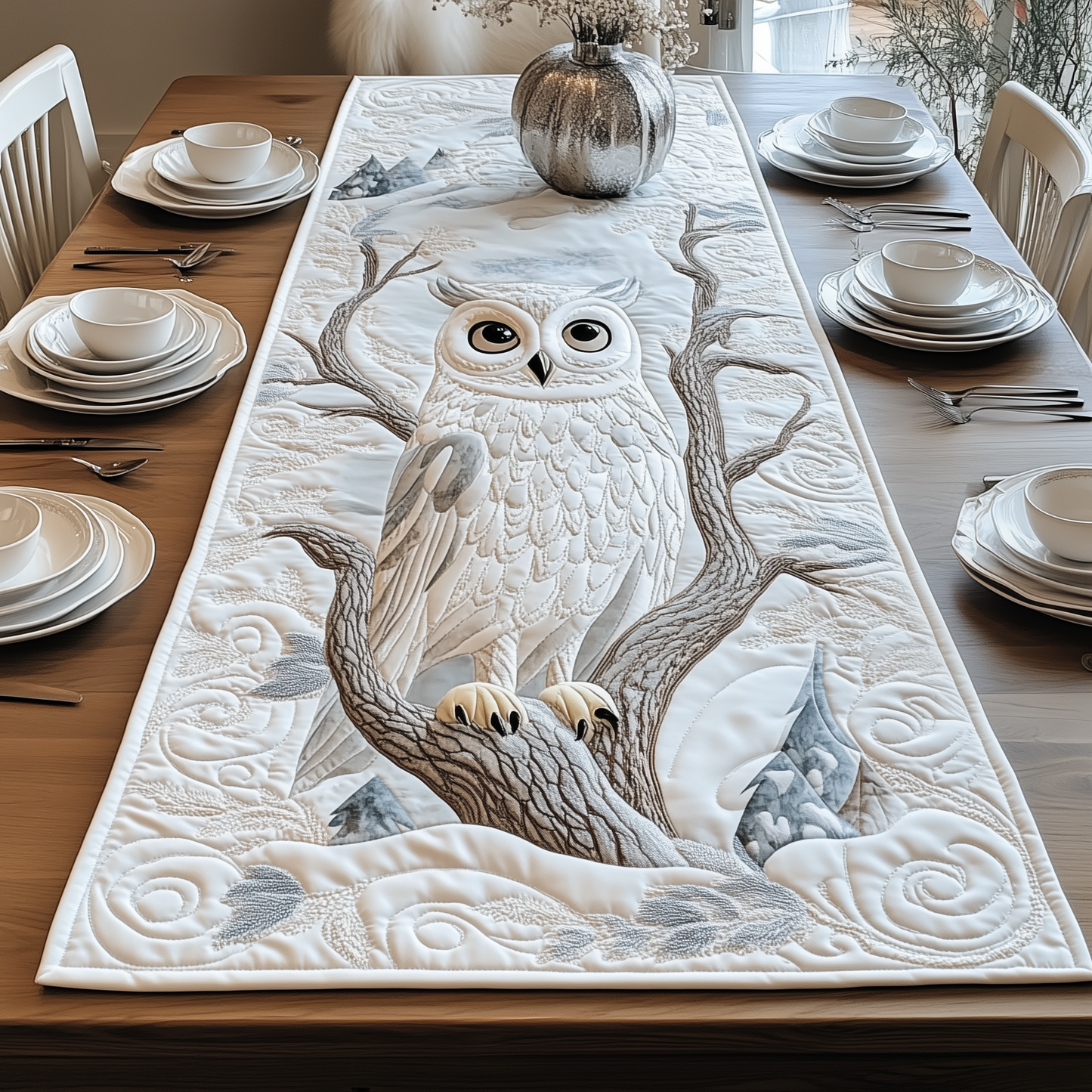 Winter Owl Quilted Table Runner GFTOAB2331