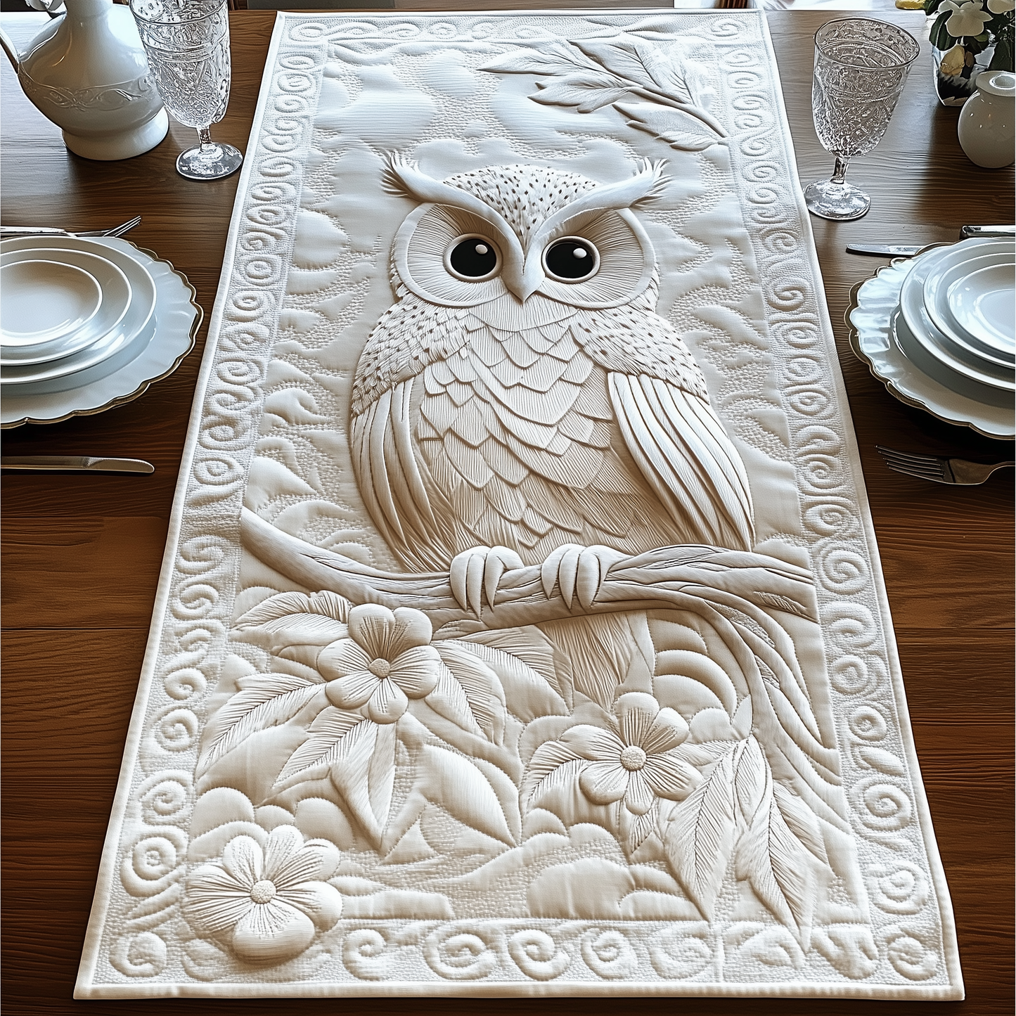 Winter Owl Quilted Table Runner GFTOAB2333