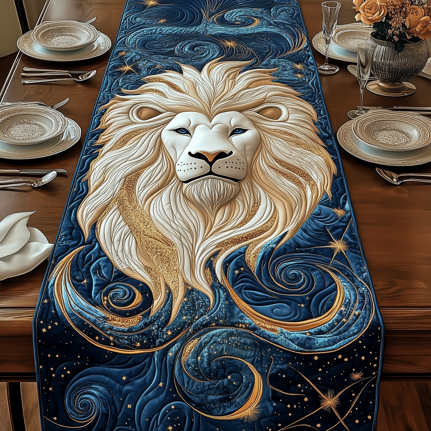 Majestic Leo Zodiac Sign Quilted Table Runner GFTOAB2353