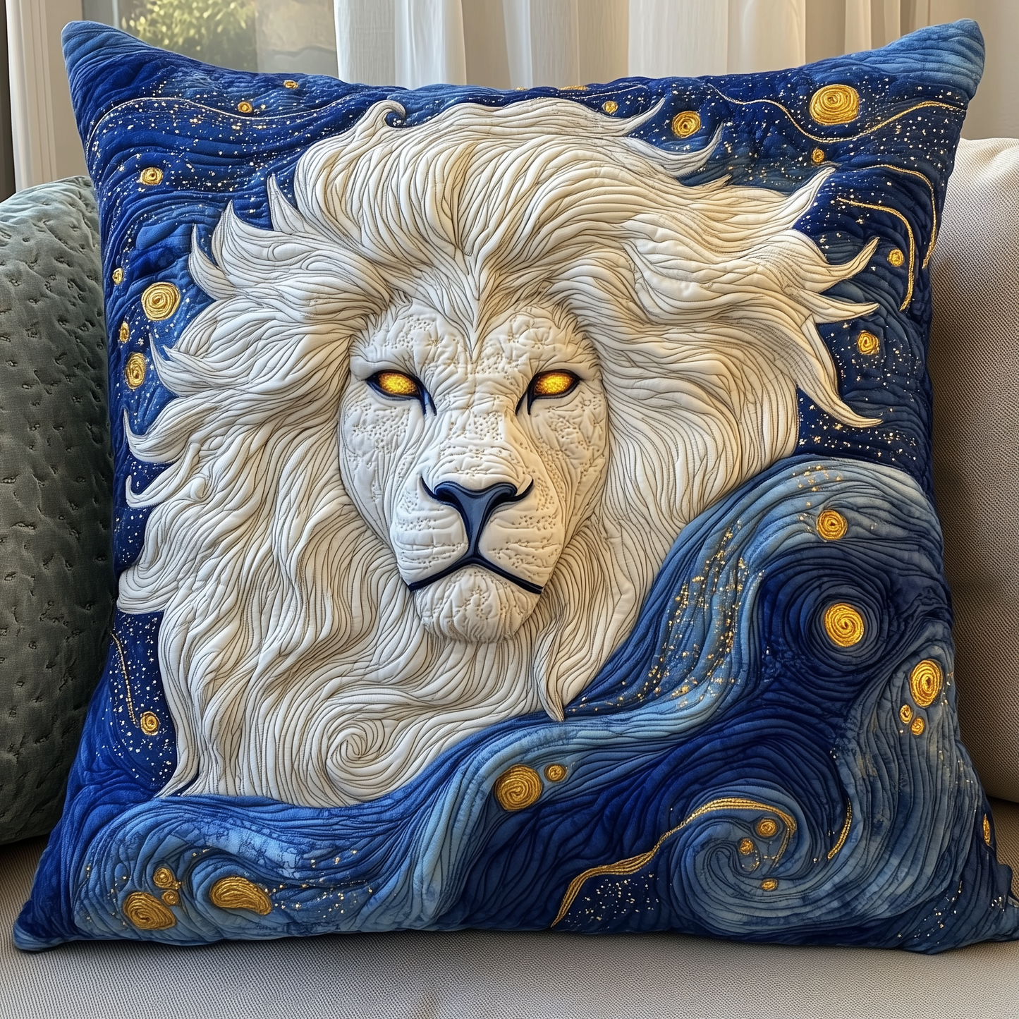 Majestic Leo Zodiac Sign Quilted Pillow Case GFTOAB2360