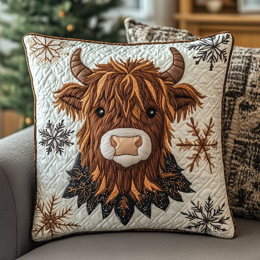 Highland Cow Quilted Pillow Case GFTOAB2364