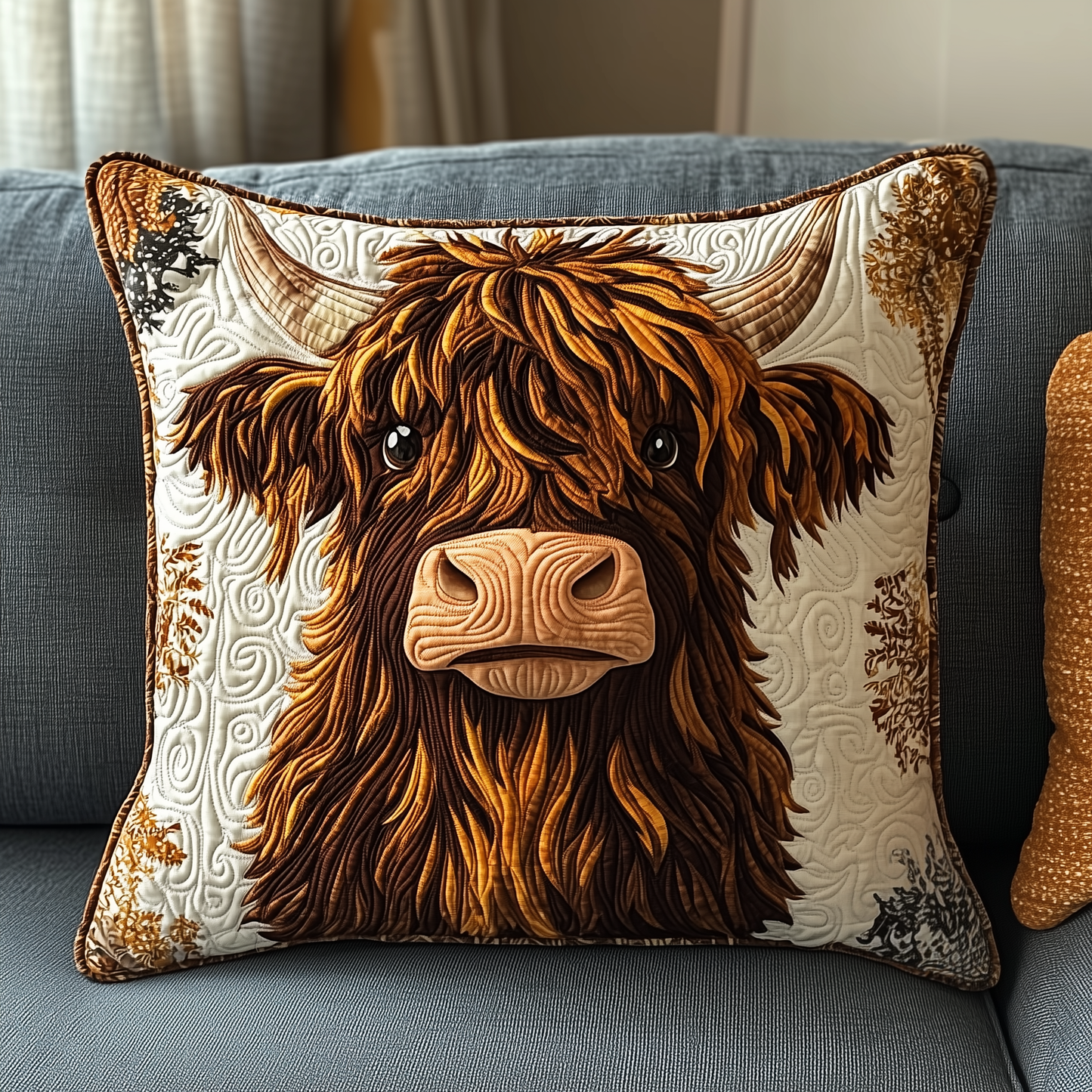 Highland Cow Quilted Pillow Case GFTOAB2365