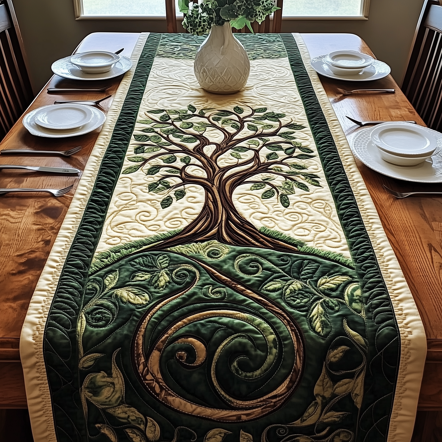 Ancient Celtic Tree Of Life Quilted Table Runner GFTOAB2366