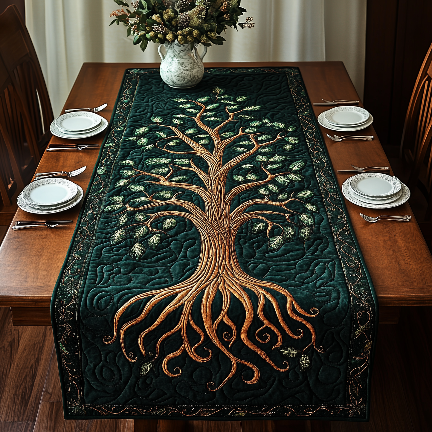 Ancient Celtic Tree Of Life Quilted Table Runner GFTOAB2368