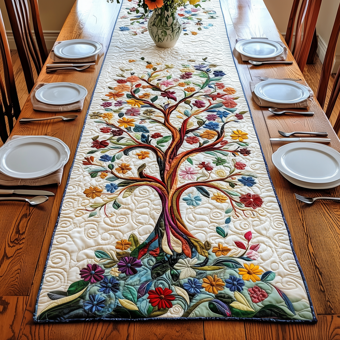 Stunning Tree Of Life Quilted Table Runner GFTOAB2377