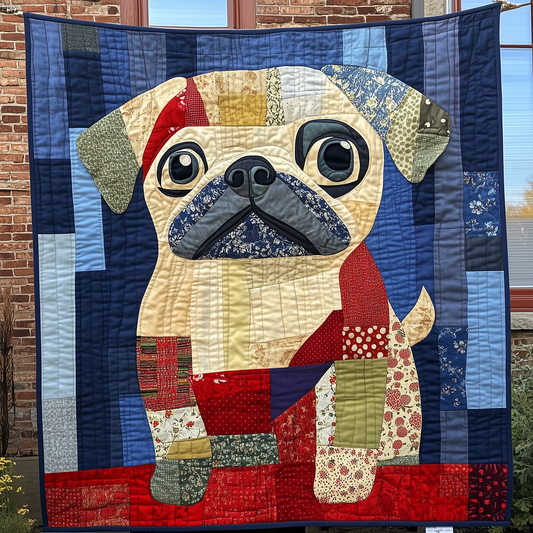 Adorable Pug Puppy Quilted Blanket GFTOAB2614