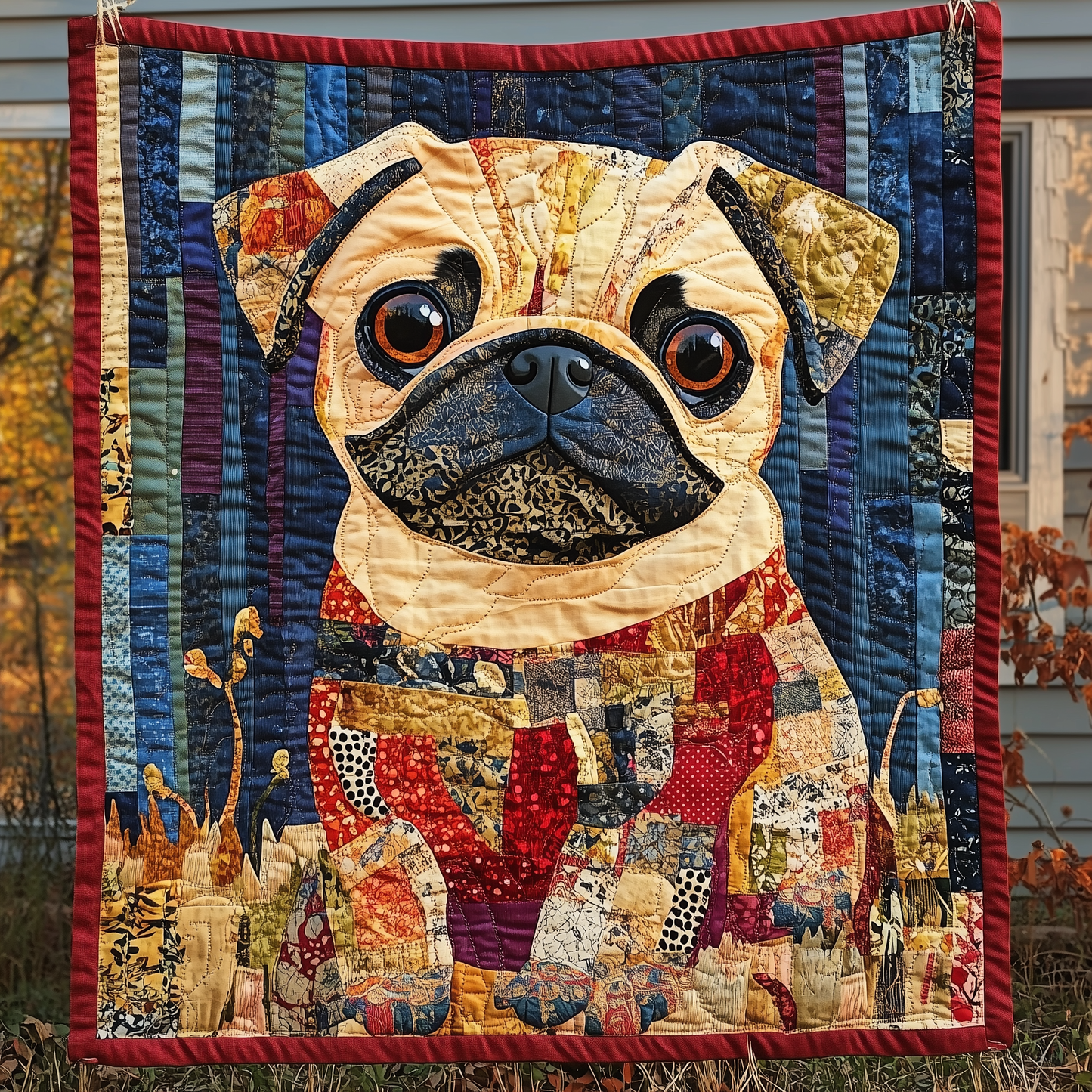 Adorable Pug Puppy Quilted Blanket GFTOAB2616