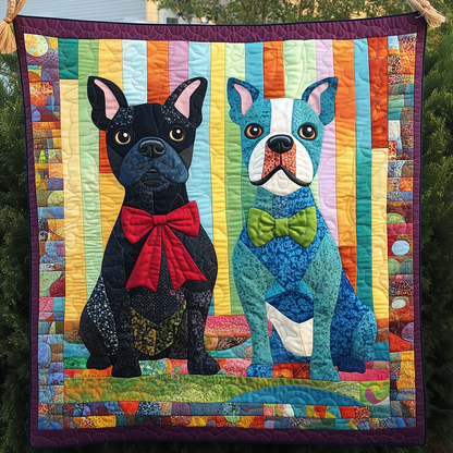 Boston Terrier Quilted Blanket GFTOAB495