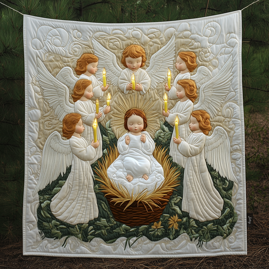 Christmas Angel Nativity Quilted Blanket GFTOAB612