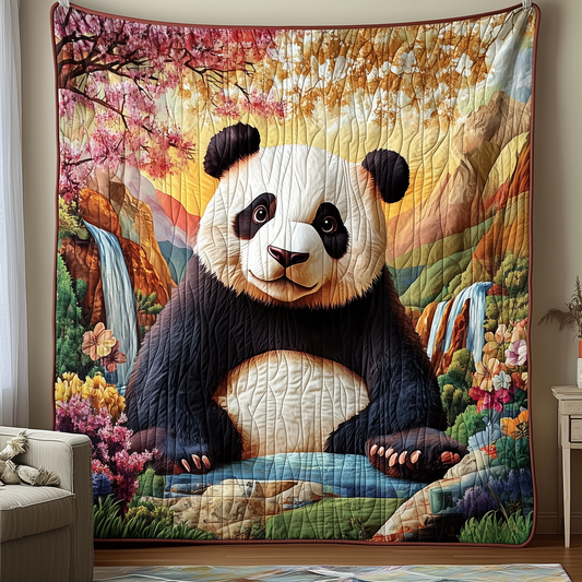 Panda Blossoms Haven Quilted Blanket GFTOHD1865