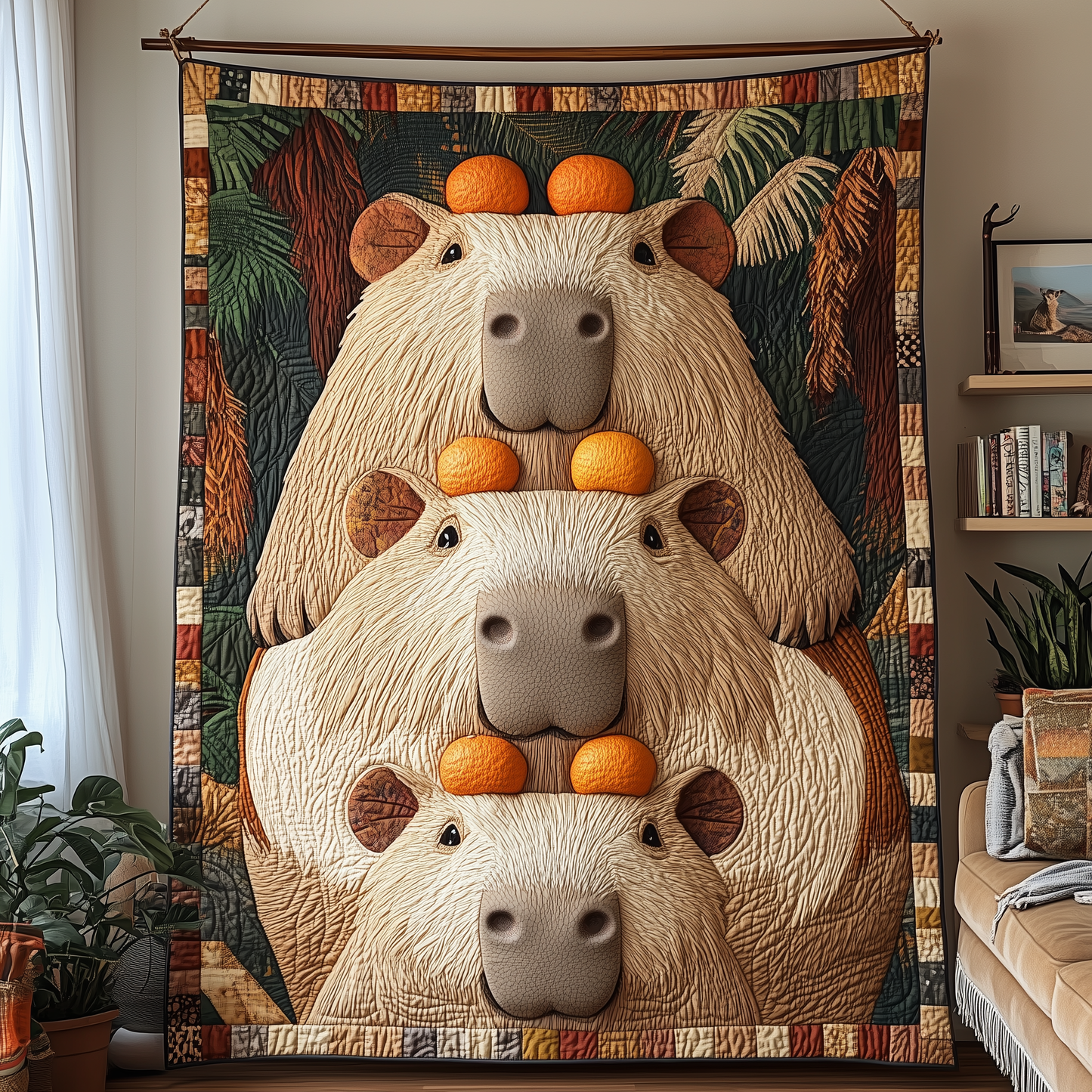 The Great Capybara Tower Quilted Blanket GFTOHD1901