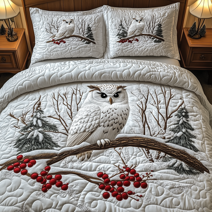 Silent White Watcher 3-Piece Quilted Bedding Set GFTOHD1905