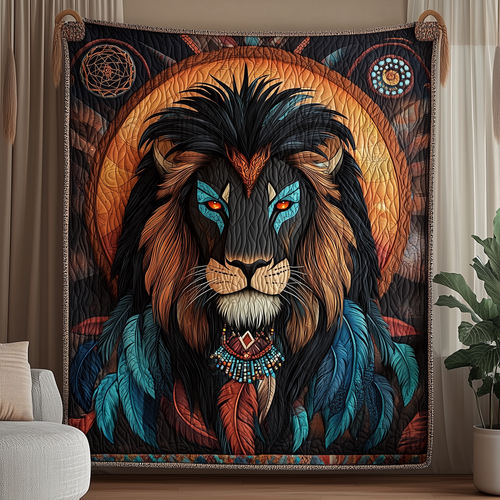 Majestic Native Lion Quilted Blanket GFTOHD1917