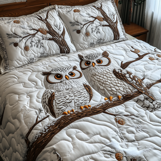 Eternal Owl Love 3-Piece Quilted Bedding Set GFTOHD1920