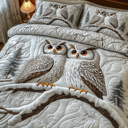 Feathers of Forever 3-Piece Quilted Bedding Set GFTOHD1924