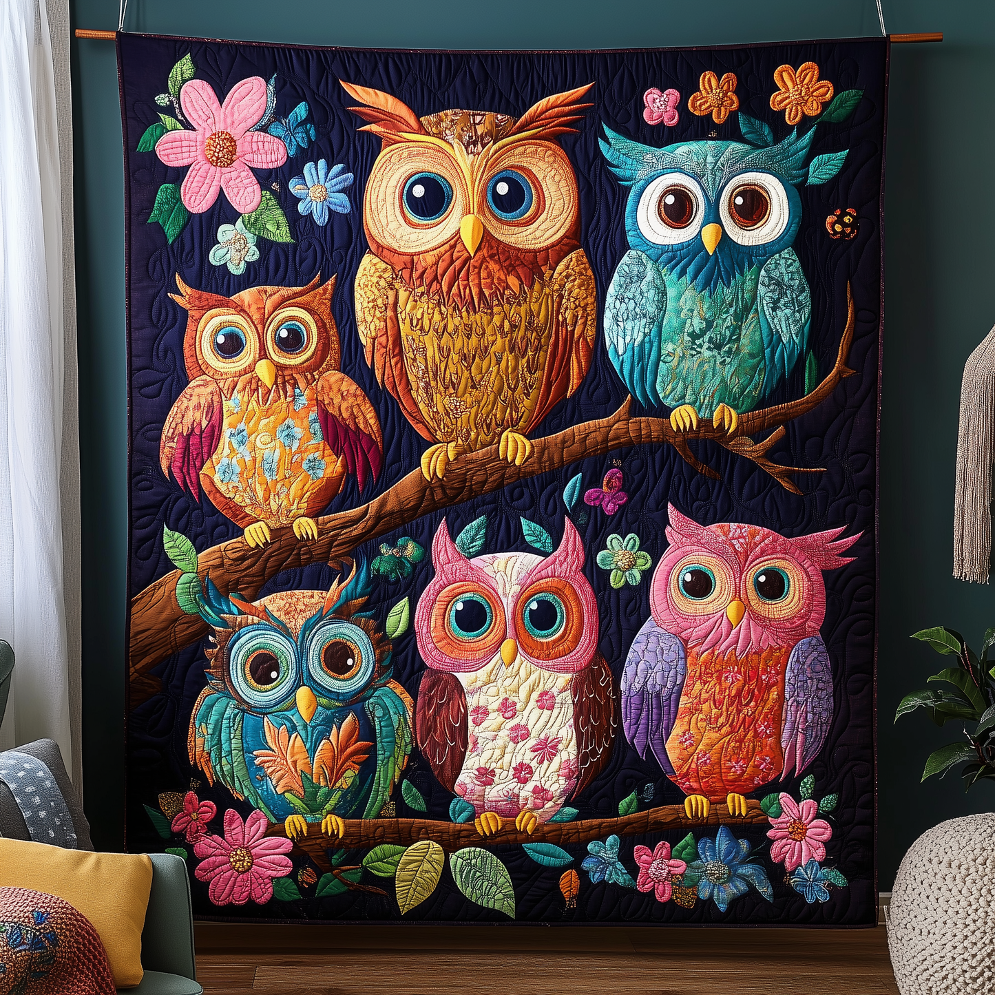 The Owl Family Quilted Blanket GFTOHD1926