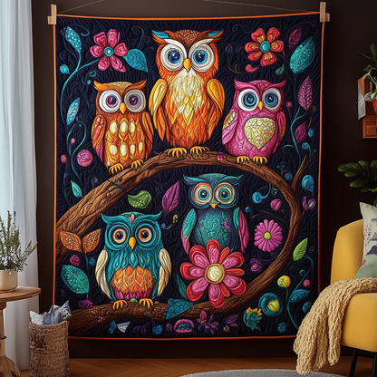 Enchanted Owl Gathering Quilted Blanket GFTOHD1927