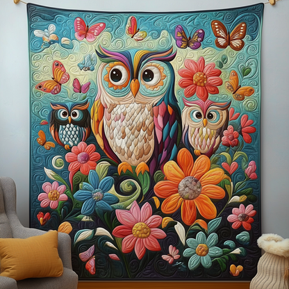 Whimsical Owl Clan Quilted Blanket GFTOHD1930