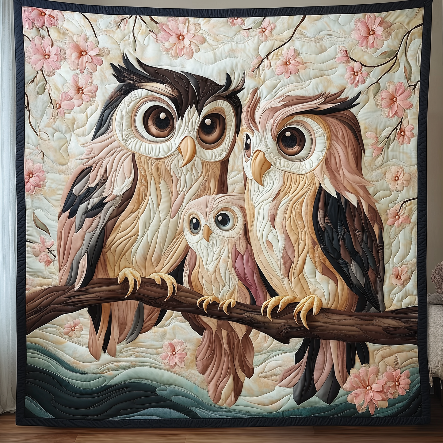 Tawny Owl Family Quilted Blanket GFTOHD1938