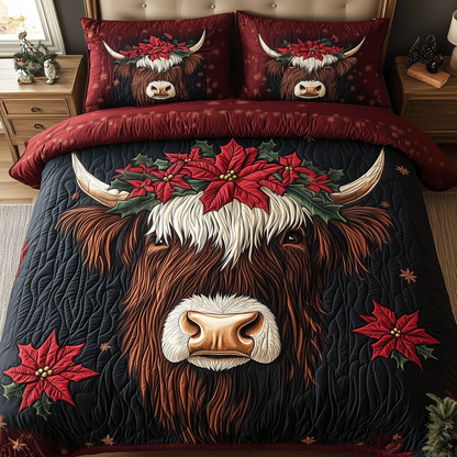 Festive Highland Charm 3-Piece Quilted Bedding Set GFTOHD1976