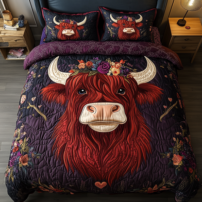 The Festive Cow 3-Piece Quilted Bedding Set GFTOHD1978