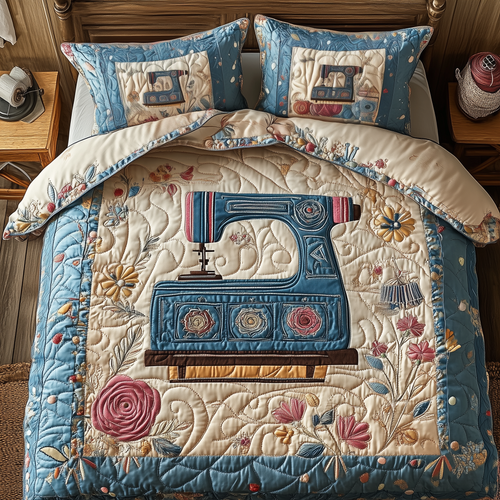 Timeless Sewing Charm 3-Piece Quilted Bedding Set GFTOHD2271