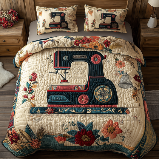 Antique Stitch Wonder 3-Piece Quilted Bedding Set GFTOHD2278