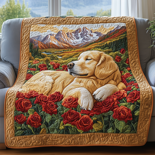 Golden Paws Paradise Quilted Blanket GFTOHD2283