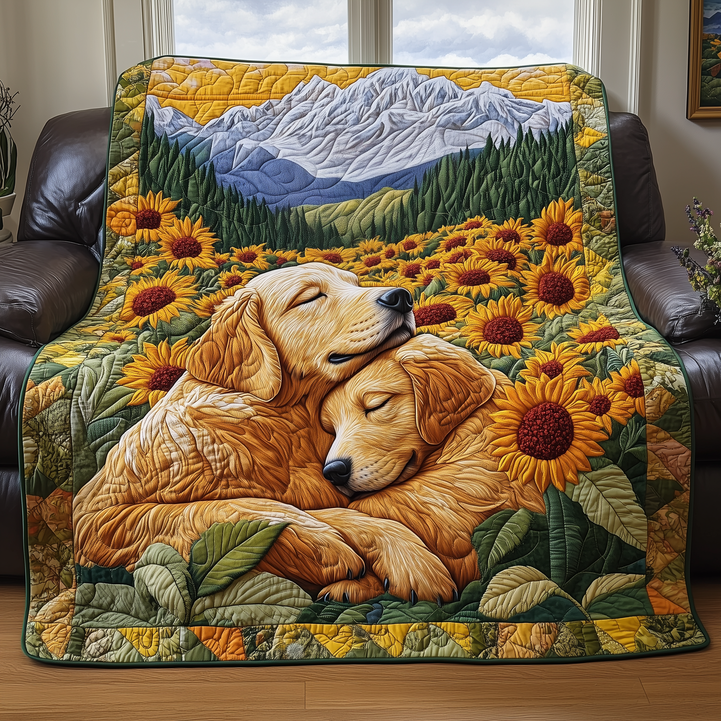 Sunlit Floral Haven Quilted Blanket GFTOHD2297