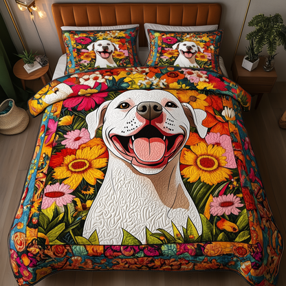 Pitbull Blossom Joy 3-Piece Quilted Bedding Set GFTOHD479