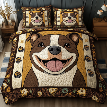 Happy Bullie 3-Piece Quilted Bedding Set GFTOHD481