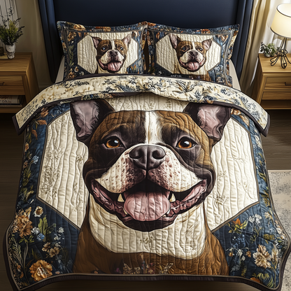 Happy Bullie 3-Piece Quilted Bedding Set GFTOHD482