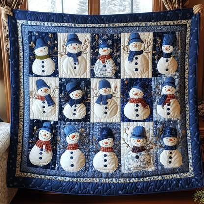 Don't Flurry Be Happy Snowman Quilted Blanket GFTONL156