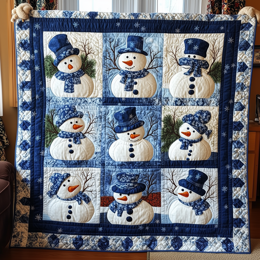 Don't Flurry Be Happy Snowman Quilted Blanket GFTONL163