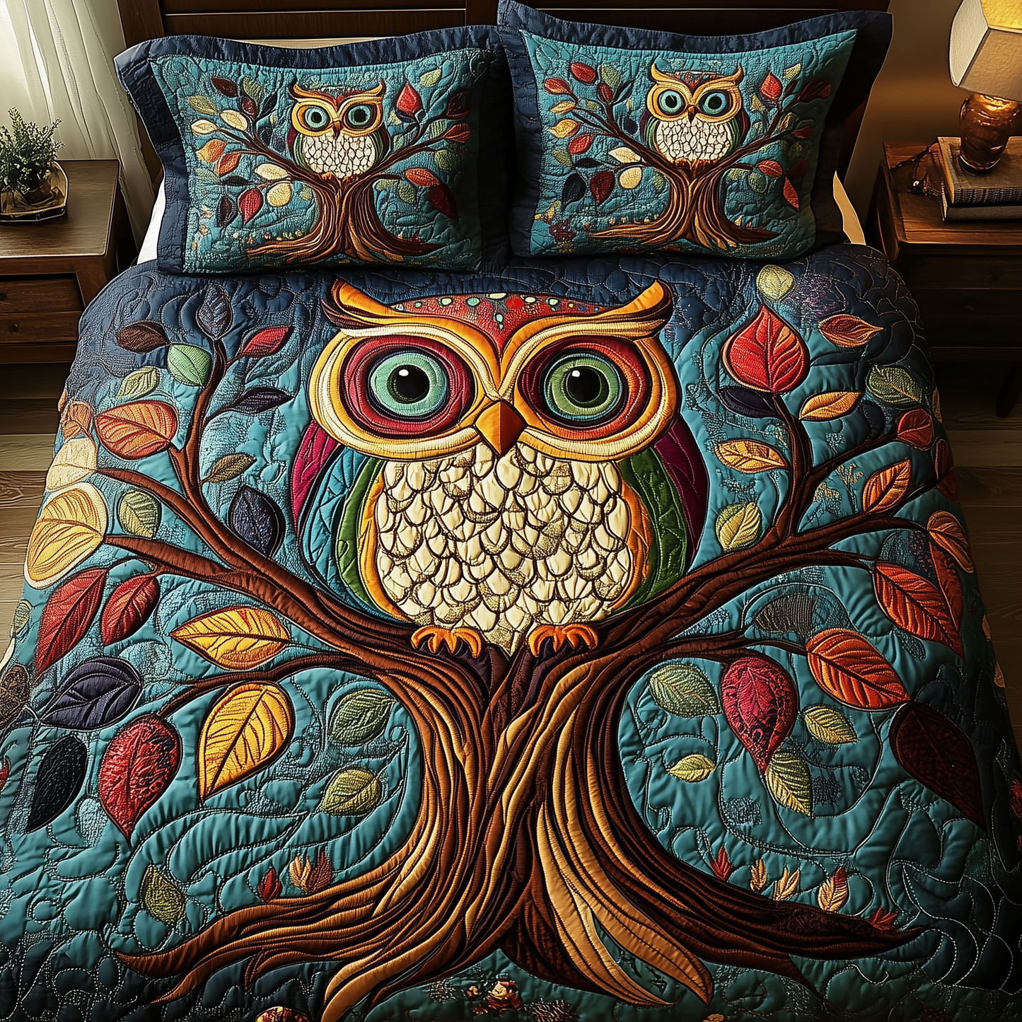 The Owlchemy 3-Piece Quilted Bedding Set GFTONL1956