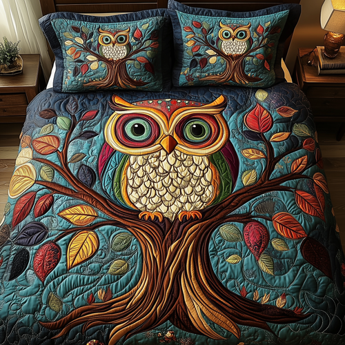 The Owlchemy 3-Piece Quilted Bedding Set GFTONL1956