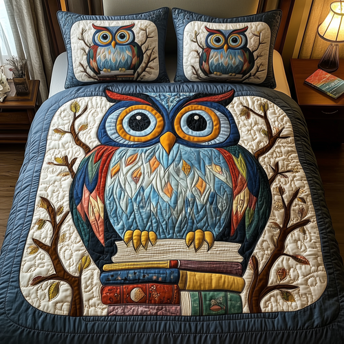 The Owlchemy 3-Piece Quilted Bedding Set GFTONL1957