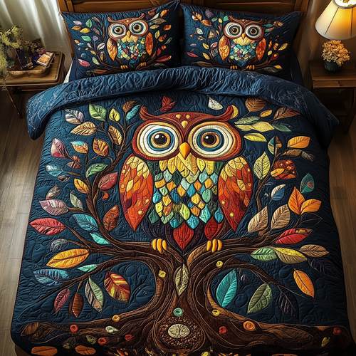 The Owlchemy 3-Piece Quilted Bedding Set GFTONL1964